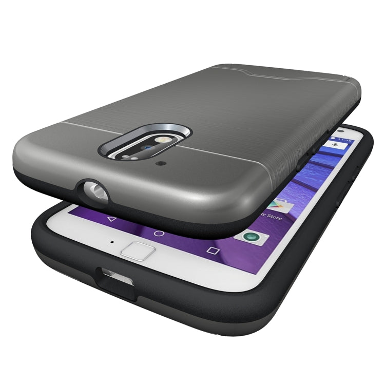 For Motorola Moto G4 & G4 Plus Brushed Texture Separable TPU + PC Combination Back Case with Card Slot & Holder