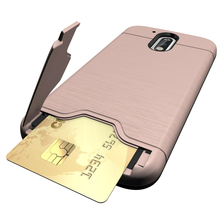 For Motorola Moto G4 & G4 Plus Brushed Texture Separable TPU + PC Combination Back Case with Card Slot & Holder