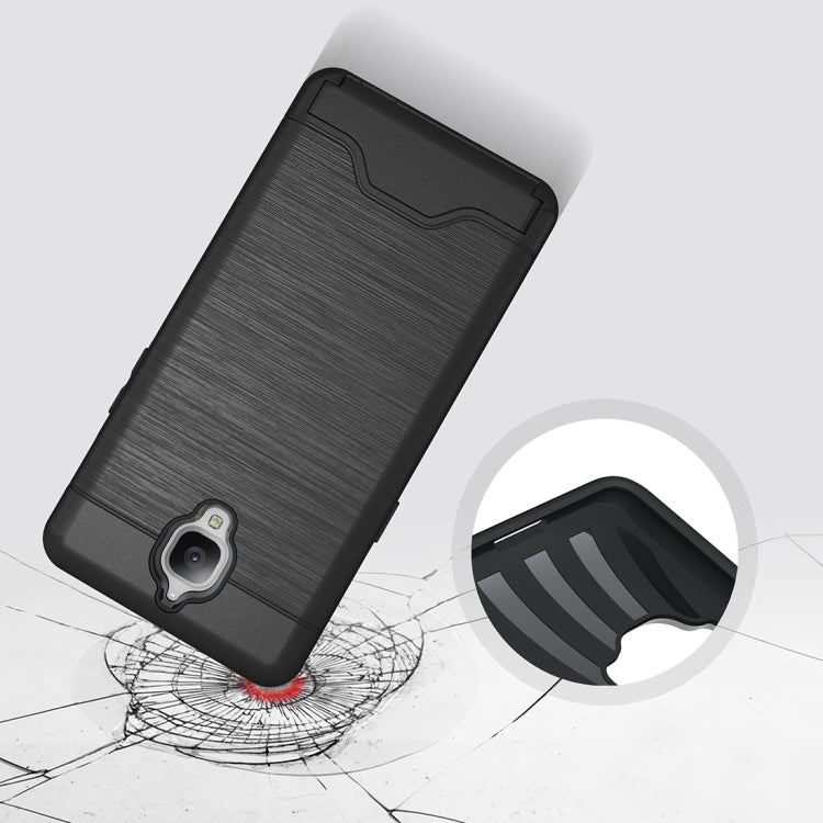 For OnePlus  3 Brushed Texture Separable TPU + PC Combination Back Case with Card Slot & Holder