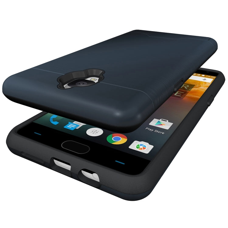 For OnePlus  3 Brushed Texture Separable TPU + PC Combination Back Case with Card Slot & Holder