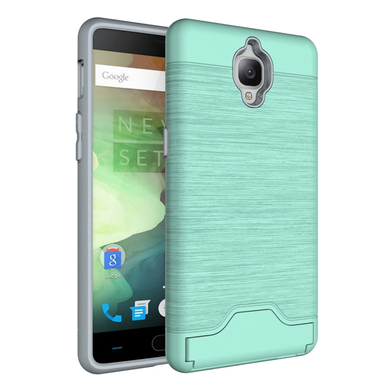 For OnePlus  3 Brushed Texture Separable TPU + PC Combination Back Case with Card Slot & Holder