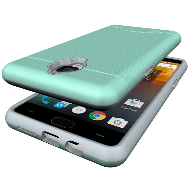 For OnePlus  3 Brushed Texture Separable TPU + PC Combination Back Case with Card Slot & Holder