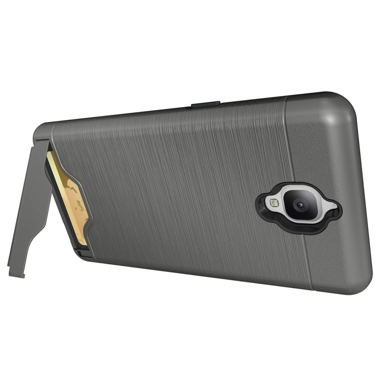 For OnePlus  3 Brushed Texture Separable TPU + PC Combination Back Case with Card Slot & Holder