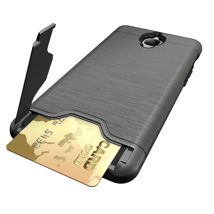 For OnePlus  3 Brushed Texture Separable TPU + PC Combination Back Case with Card Slot & Holder