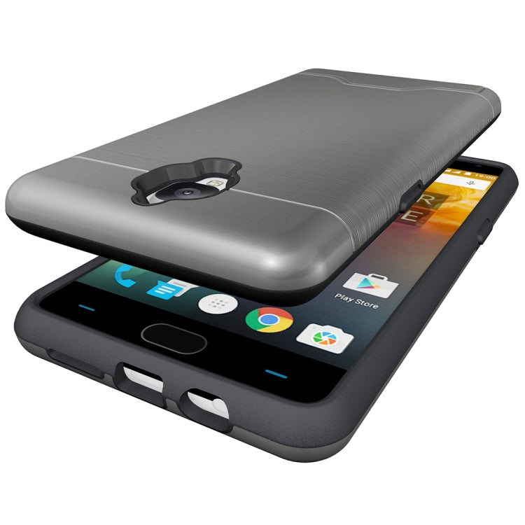 For OnePlus  3 Brushed Texture Separable TPU + PC Combination Back Case with Card Slot & Holder