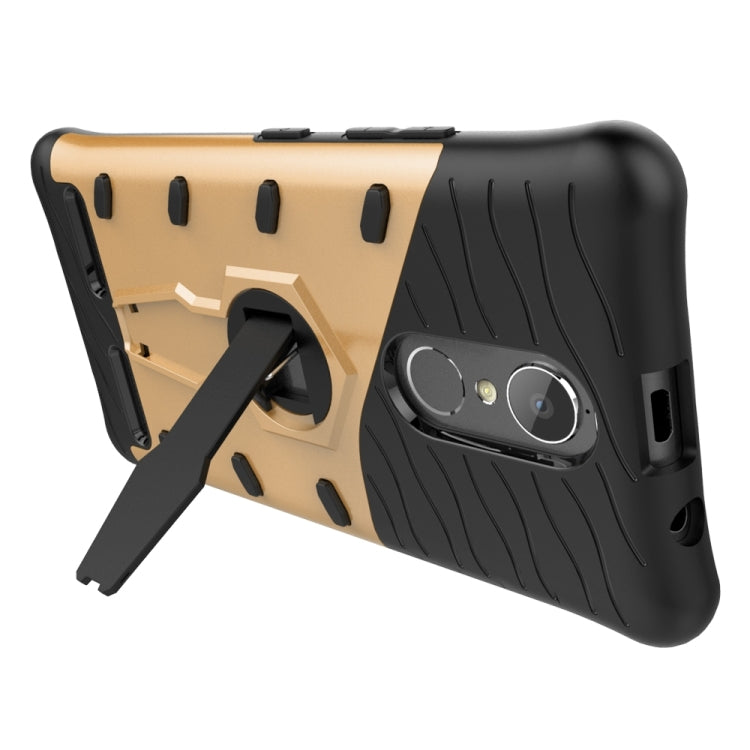For Lenovo K6 / K6 Power Shock-Resistant 360 Degree Spin Sniper Hybrid Case TPU + PC Combination Case with Holder