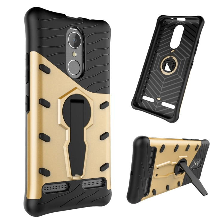 For Lenovo K6 / K6 Power Shock-Resistant 360 Degree Spin Sniper Hybrid Case TPU + PC Combination Case with Holder