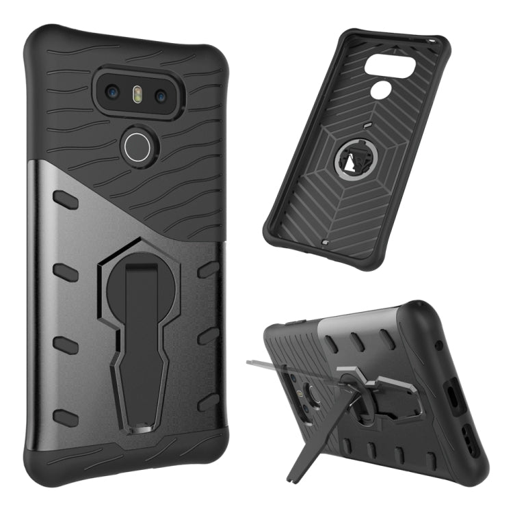For LG G6 Shock-Resistant 360 Degree Spin Sniper Hybrid Case TPU + PC Combination Case with Holder