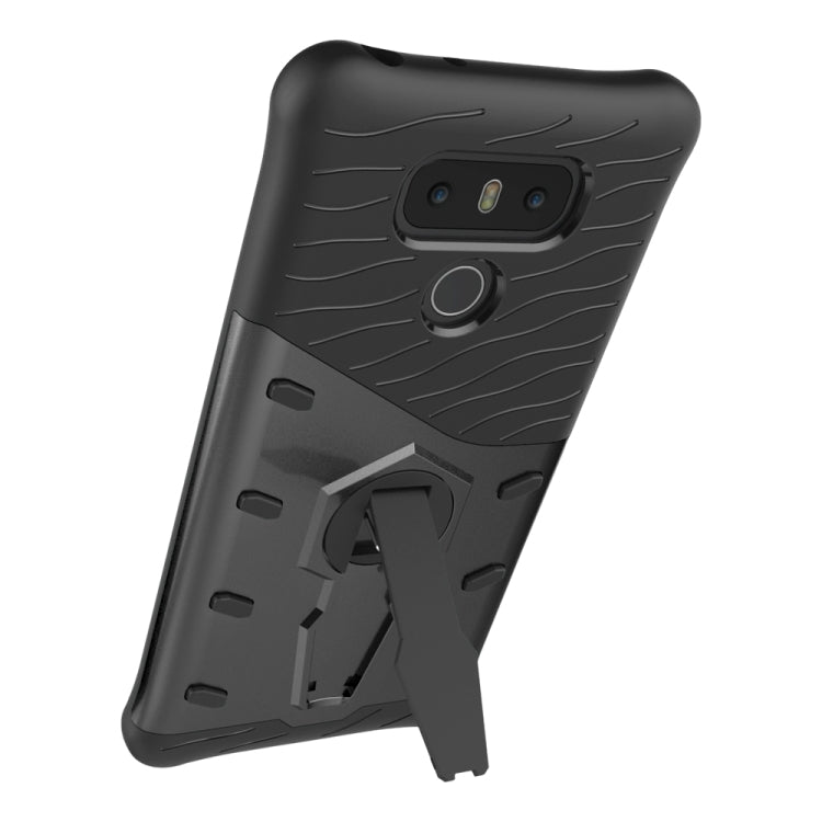 For LG G6 Shock-Resistant 360 Degree Spin Sniper Hybrid Case TPU + PC Combination Case with Holder