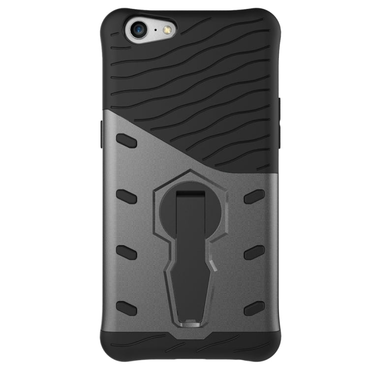 For OPPO  A57 Shock-Resistant 360 Degree Spin Sniper Hybrid Case TPU + PC Combination Case with Holder