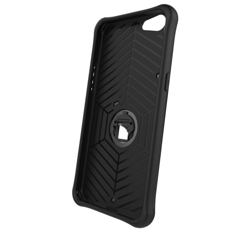 For OPPO  A57 Shock-Resistant 360 Degree Spin Sniper Hybrid Case TPU + PC Combination Case with Holder