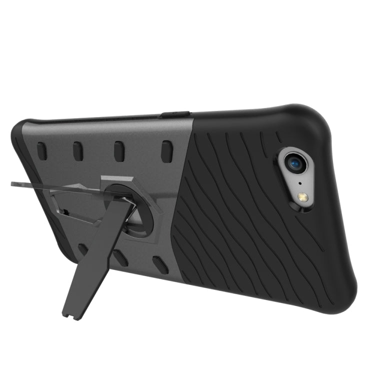 For OPPO  A57 Shock-Resistant 360 Degree Spin Sniper Hybrid Case TPU + PC Combination Case with Holder