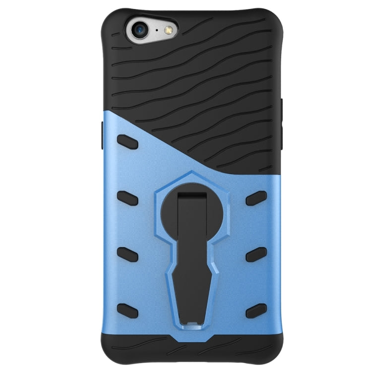 For OPPO  A57 Shock-Resistant 360 Degree Spin Sniper Hybrid Case TPU + PC Combination Case with Holder