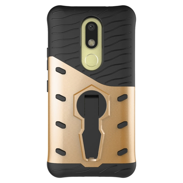 For Motorola Moto M Shock-Resistant 360 Degree Spin Sniper Hybrid Case TPU + PC Combination Case with Holder