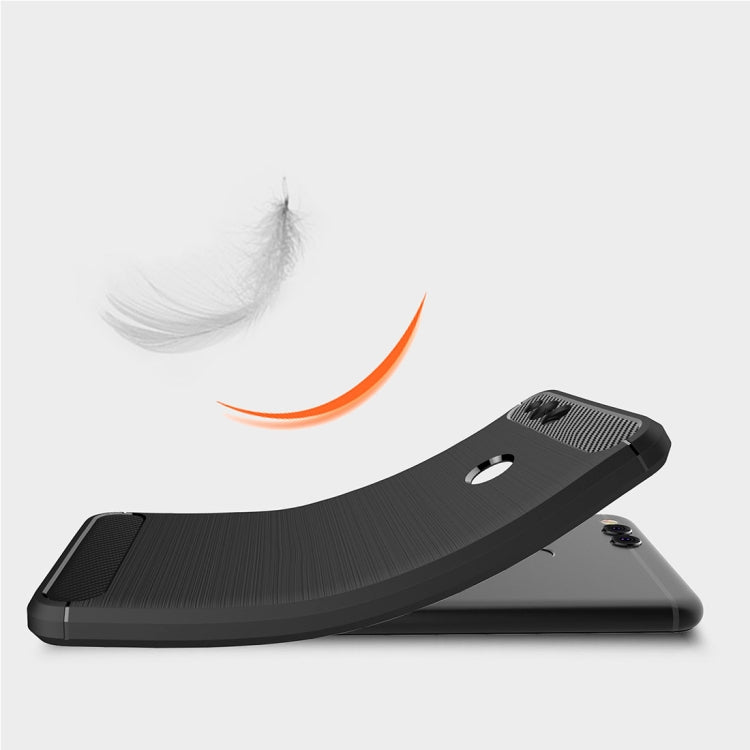 For Huawei  Honor 7X Brushed Carbon Fiber Texture TPU Shockproof Anti-slip Soft Protective Back Cover Case