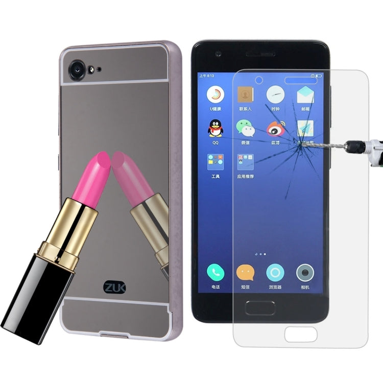 For Lenovo ZUK Z2 Electroplating Mirror PC Protective Case Back Shell Cover + Tempered Glass Film Screen Protector