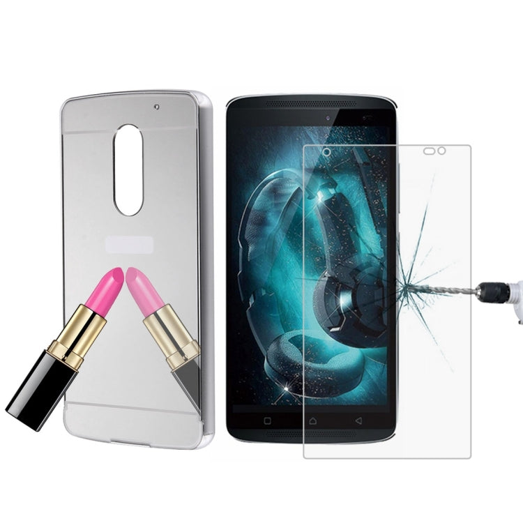 For Lenovo Lemon X3 C50 Electroplating Mirror PC Protective Case Back Shell Cover + Tempered Glass Film Screen Protector