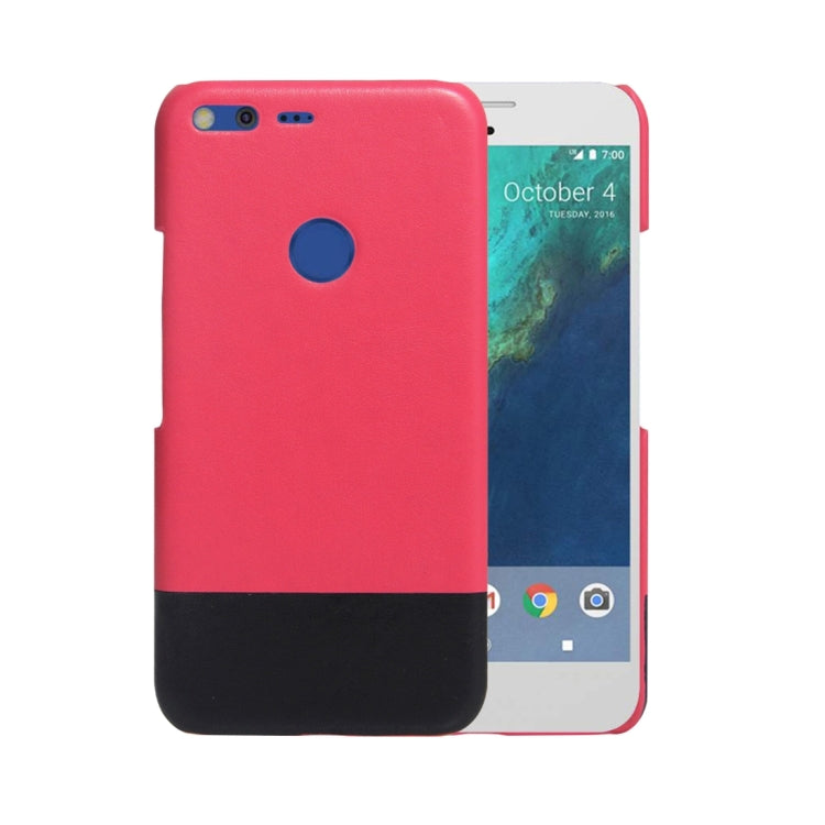 For Google Pixel XL Fashionable Color Matching Bicolourable PC + PU Leather Back Cover Case