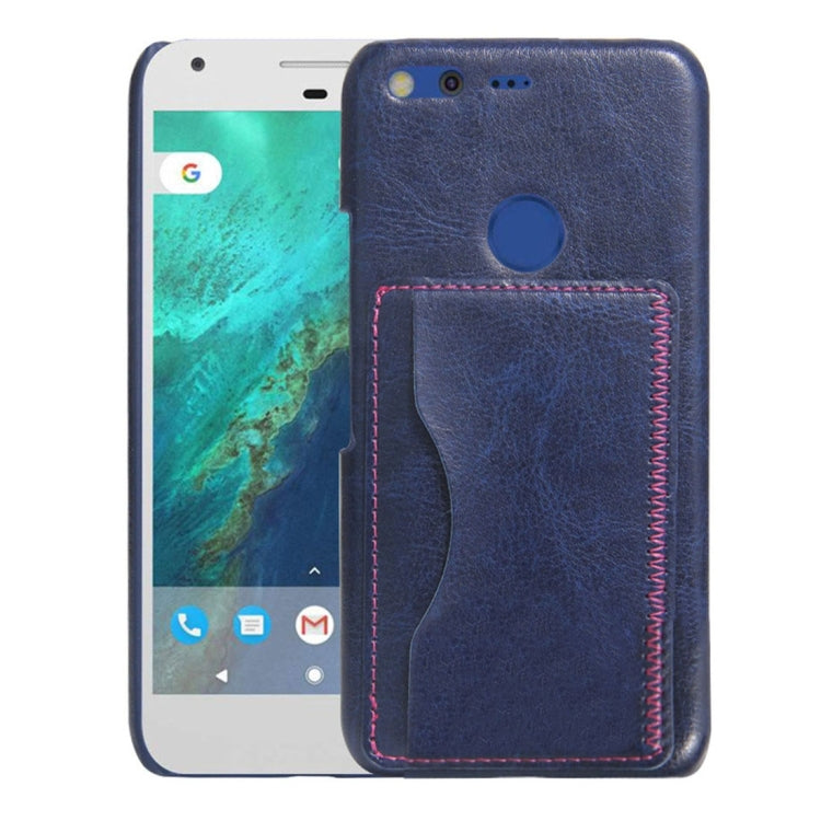 For Google Pixel XL Crazy Horse Texture PU Leather Protective Back Cover Case with Holder & Card Slots