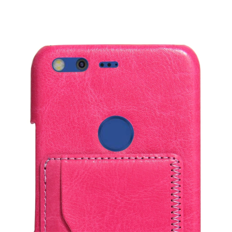 For Google Pixel XL Crazy Horse Texture PU Leather Protective Back Cover Case with Holder & Card Slots