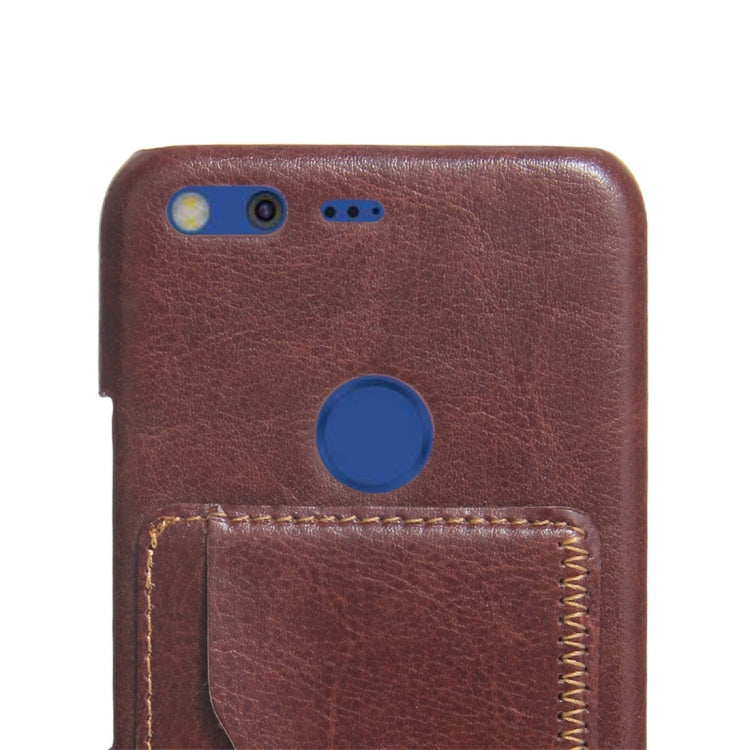 For Google Pixel XL Crazy Horse Texture PU Leather Protective Back Cover Case with Holder & Card Slots