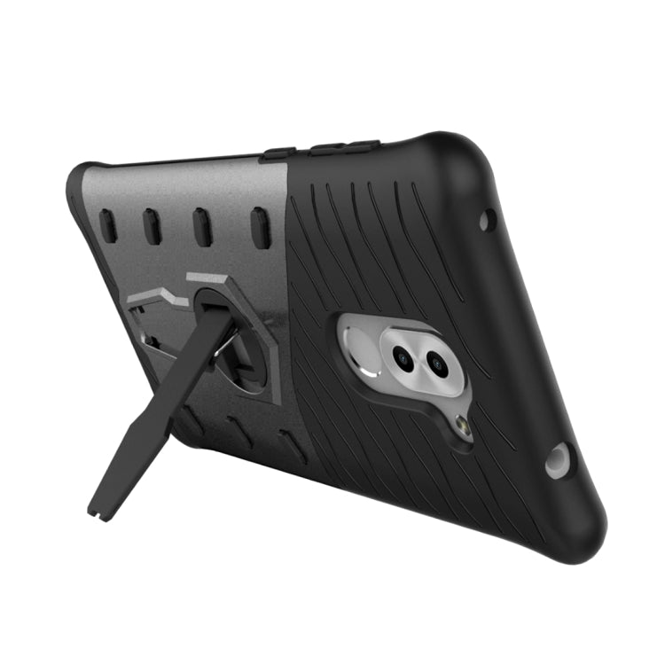 For Huawei  Honor 6X Shock-Resistant 360 Degree Spin Sniper Hybrid Case TPU + PC Combination Case with Holder