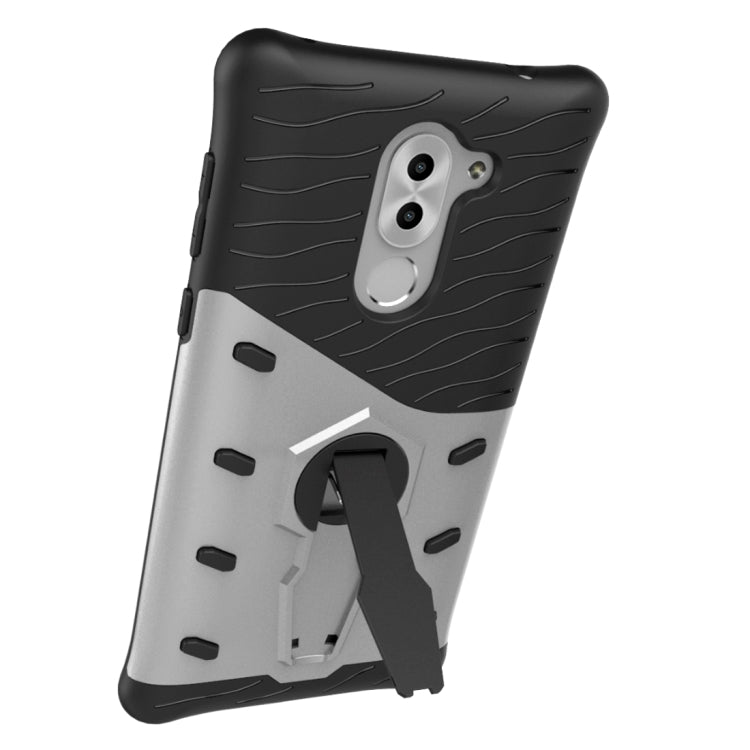 For Huawei  Honor 6X Shock-Resistant 360 Degree Spin Sniper Hybrid Case TPU + PC Combination Case with Holder