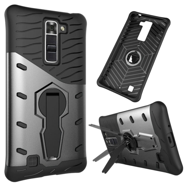 For LG K8 US Version Shock-Resistant 360 Degree Spin Sniper Hybrid Case TPU + PC Combination Case with Holder