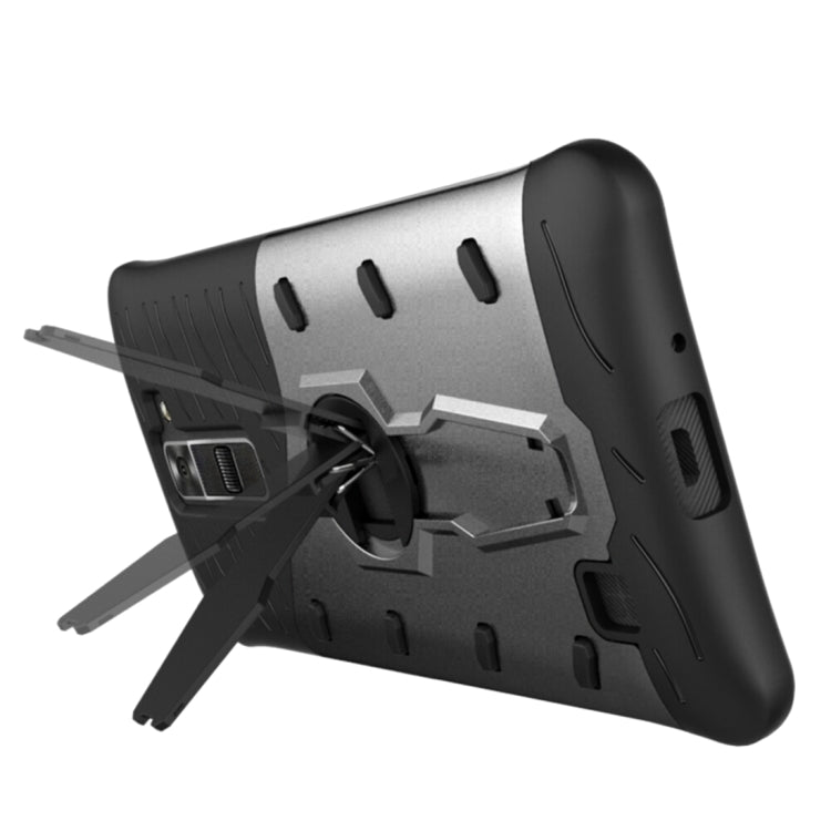 For LG K8 US Version Shock-Resistant 360 Degree Spin Sniper Hybrid Case TPU + PC Combination Case with Holder