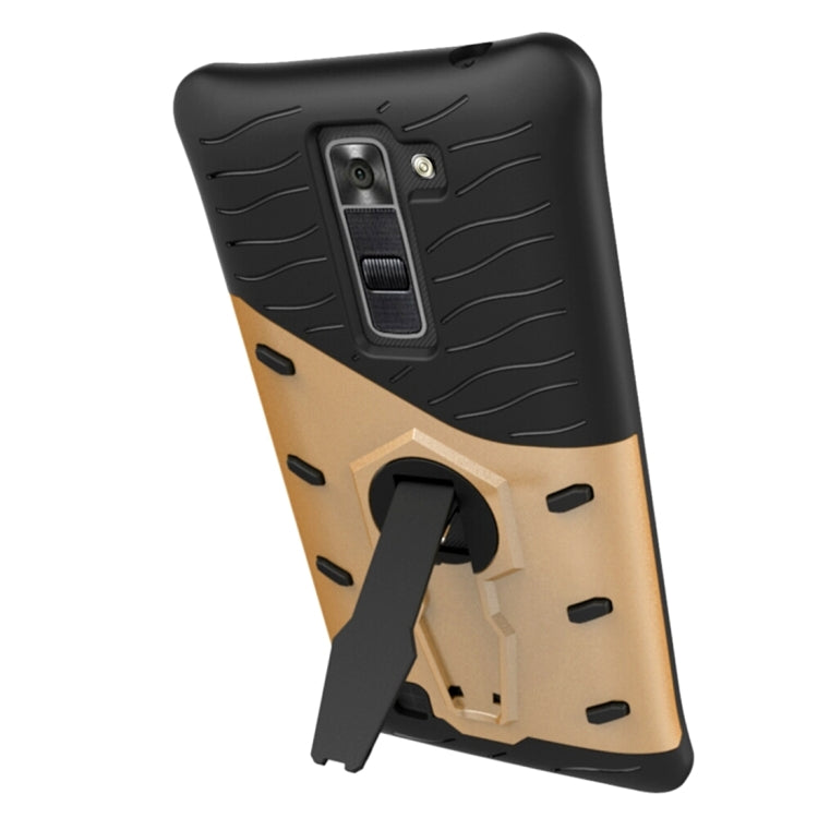 For LG K8 US Version Shock-Resistant 360 Degree Spin Sniper Hybrid Case TPU + PC Combination Case with Holder