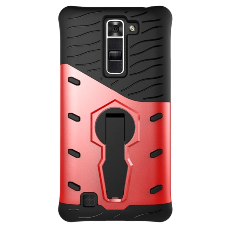 For LG K8 US Version Shock-Resistant 360 Degree Spin Sniper Hybrid Case TPU + PC Combination Case with Holder
