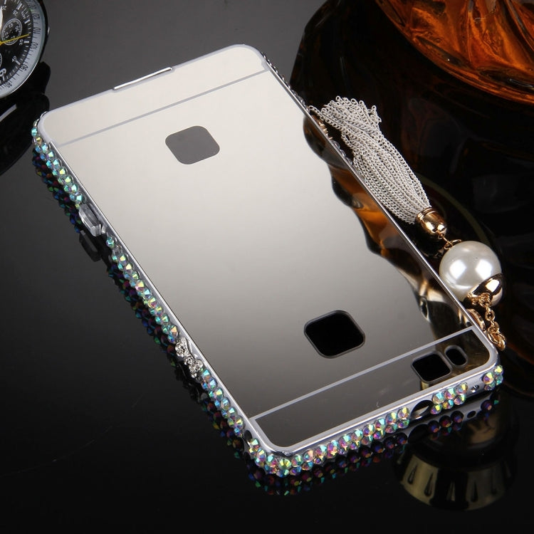 For Huawei  G9 Lite Pearl Chain Pendant Diamond Encrusted Electroplating Mirror PC Protective Cover Case