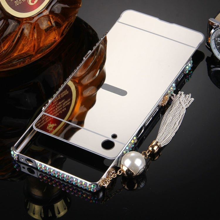 For Sony Xperia Z4 / Z3+ Chain Pendant Diamond Encrusted Electroplating Mirror PC Protective Cover Case