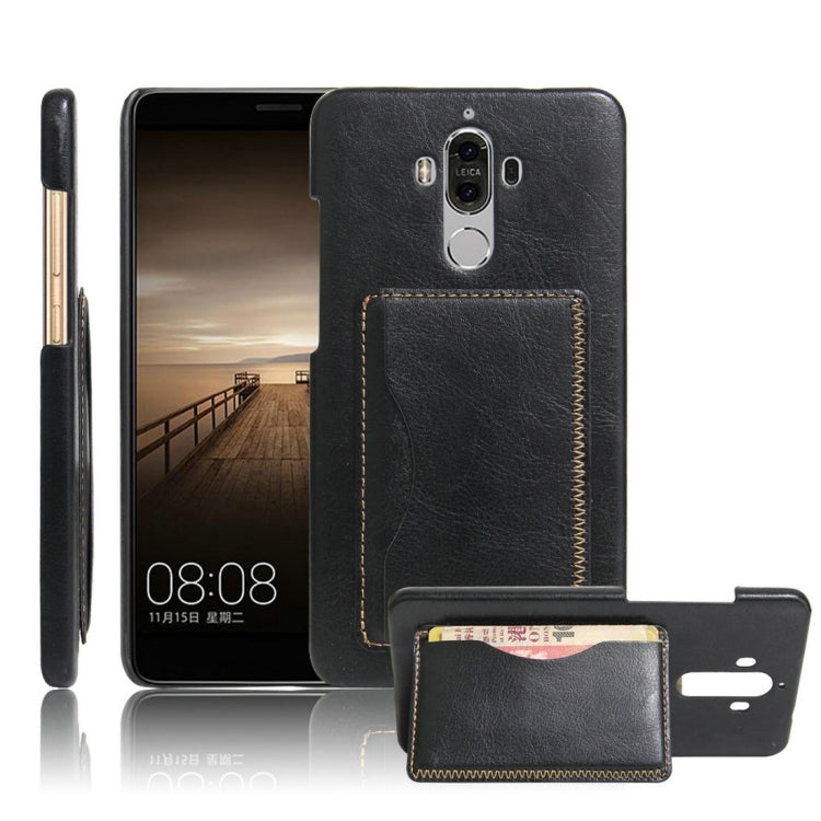 For Huawei  Mate 9 Crazy Horse Texture Solid Color Leather Surface PC Protective Case Back Cover with Holder & Card Slot