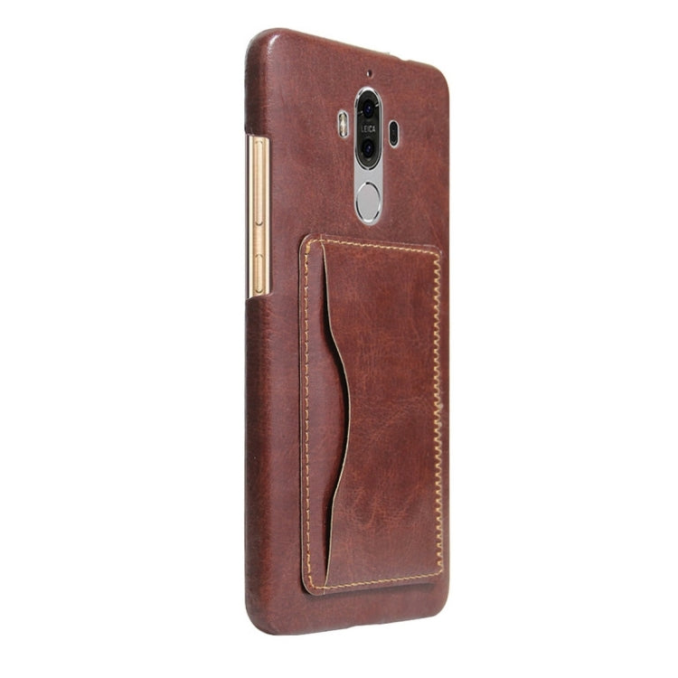 For Huawei  Mate 9 Crazy Horse Texture Solid Color Leather Surface PC Protective Case Back Cover with Holder & Card Slot