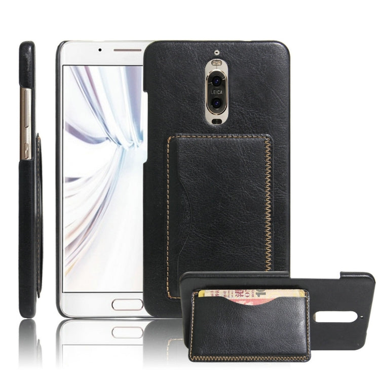 For Huawei  Mate 9 Pro Crazy Horse Texture Solid Color Leather Surface PC Protective Case Back Cover with Holder & Card Slot