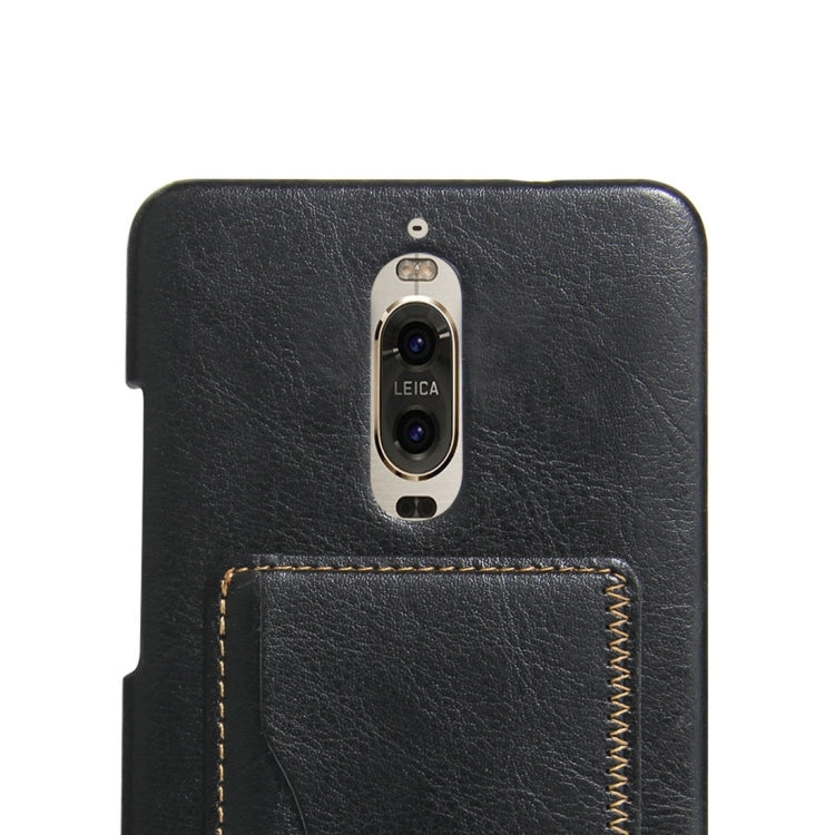 For Huawei  Mate 9 Pro Crazy Horse Texture Solid Color Leather Surface PC Protective Case Back Cover with Holder & Card Slot