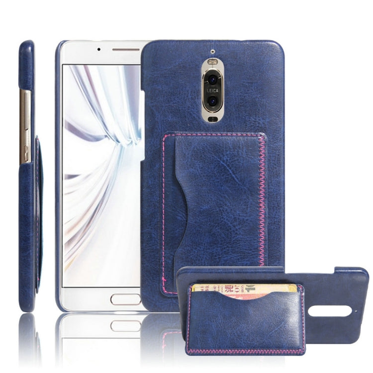 For Huawei  Mate 9 Pro Crazy Horse Texture Solid Color Leather Surface PC Protective Case Back Cover with Holder & Card Slot