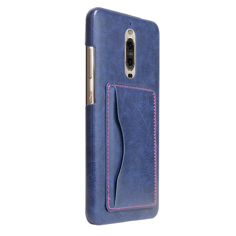 For Huawei  Mate 9 Pro Crazy Horse Texture Solid Color Leather Surface PC Protective Case Back Cover with Holder & Card Slot