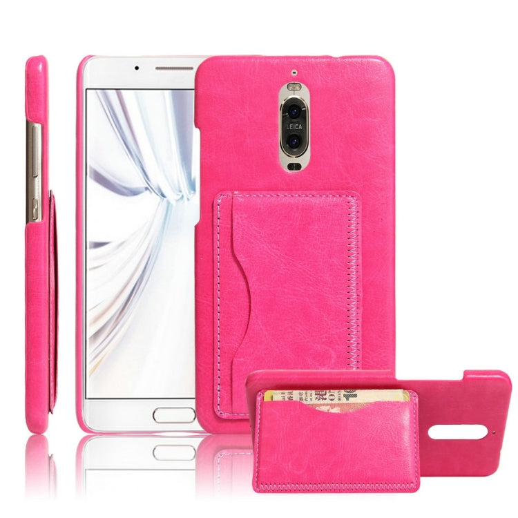 For Huawei  Mate 9 Pro Crazy Horse Texture Solid Color Leather Surface PC Protective Case Back Cover with Holder & Card Slot