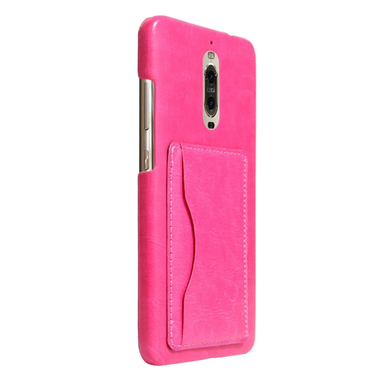 For Huawei  Mate 9 Pro Crazy Horse Texture Solid Color Leather Surface PC Protective Case Back Cover with Holder & Card Slot