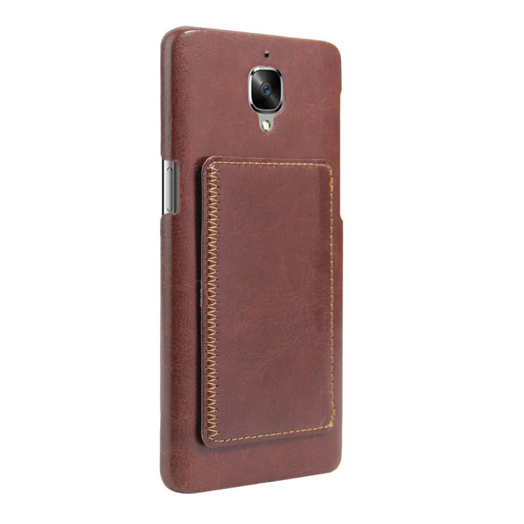 For OnePlus  3 & 3T Crazy Horse Texture Solid Color Leather Surface PC Protective Case Back Cover with Holder & Card Slot
