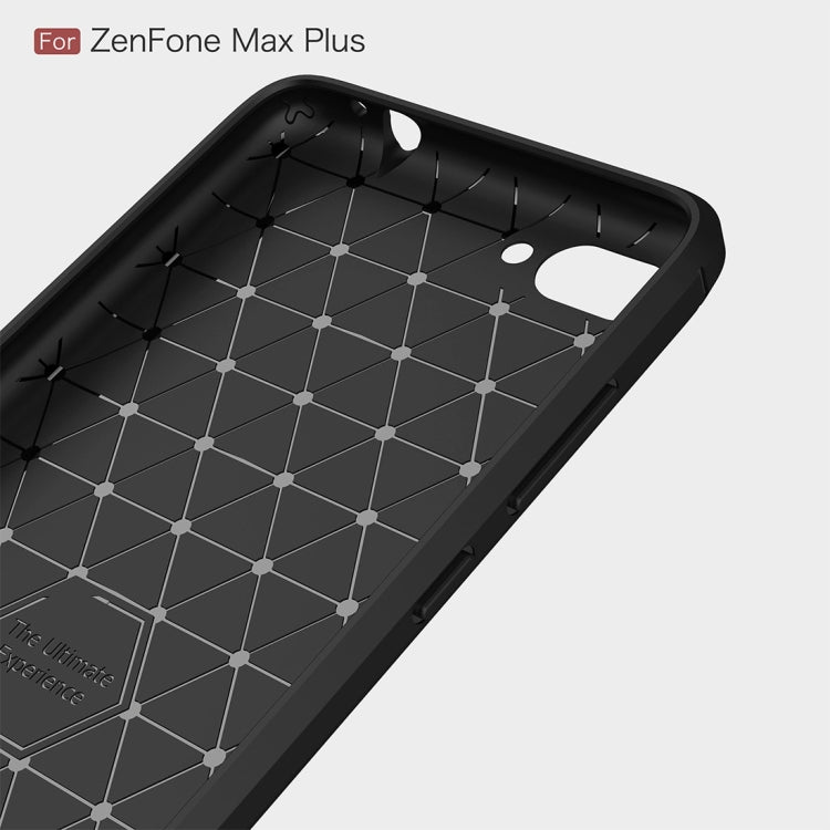 For Asus Zenfone Max Plus (M1) ZB570TL Brushed Texture Carbon Fiber Shockproof TPU Protective Back Case