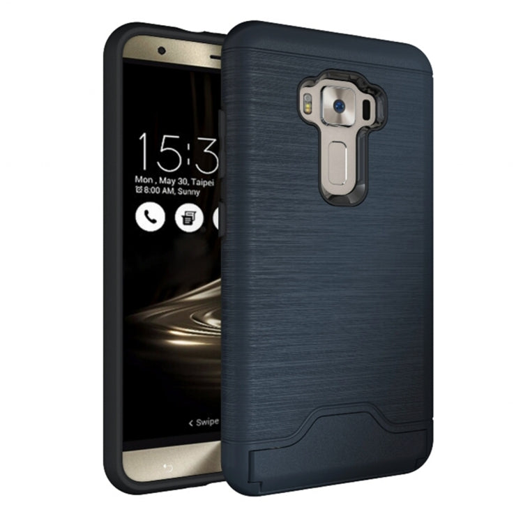 For ASUS ZenFone 3 / ZE552KL Brushed Texture Separable PC + TPU Protective Combination Back Case with Holder & Card Slot