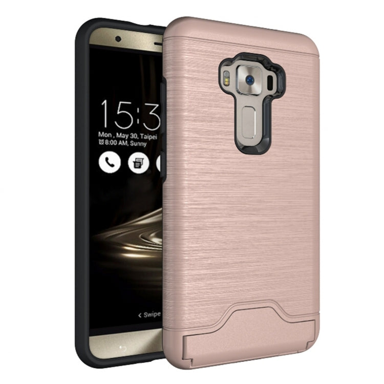 For ASUS ZenFone 3 / ZE552KL Brushed Texture Separable PC + TPU Protective Combination Back Case with Holder & Card Slot