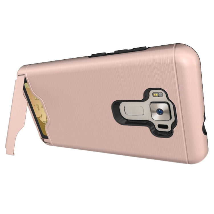 For ASUS ZenFone 3 / ZE552KL Brushed Texture Separable PC + TPU Protective Combination Back Case with Holder & Card Slot