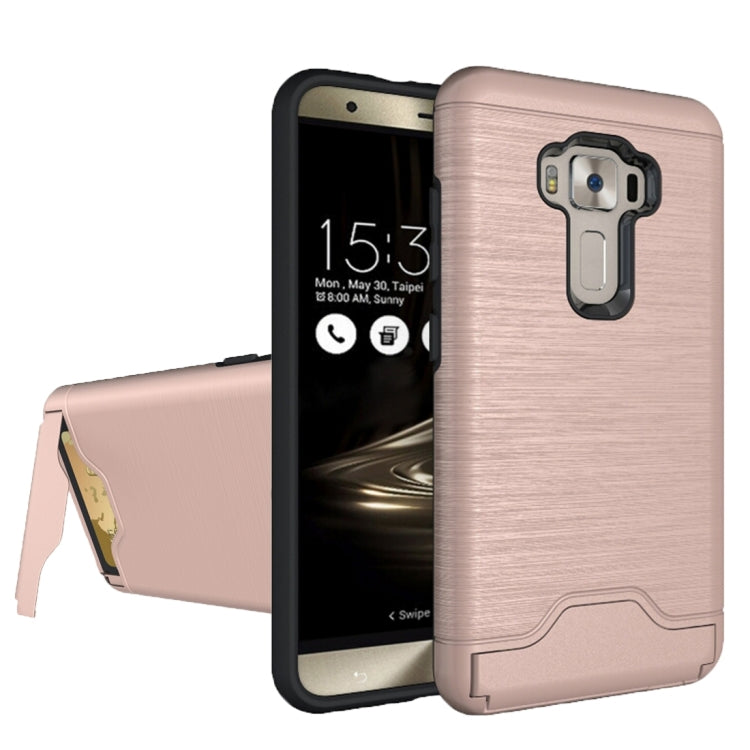 For ASUS ZenFone 3 / ZE552KL Brushed Texture Separable PC + TPU Protective Combination Back Case with Holder & Card Slot