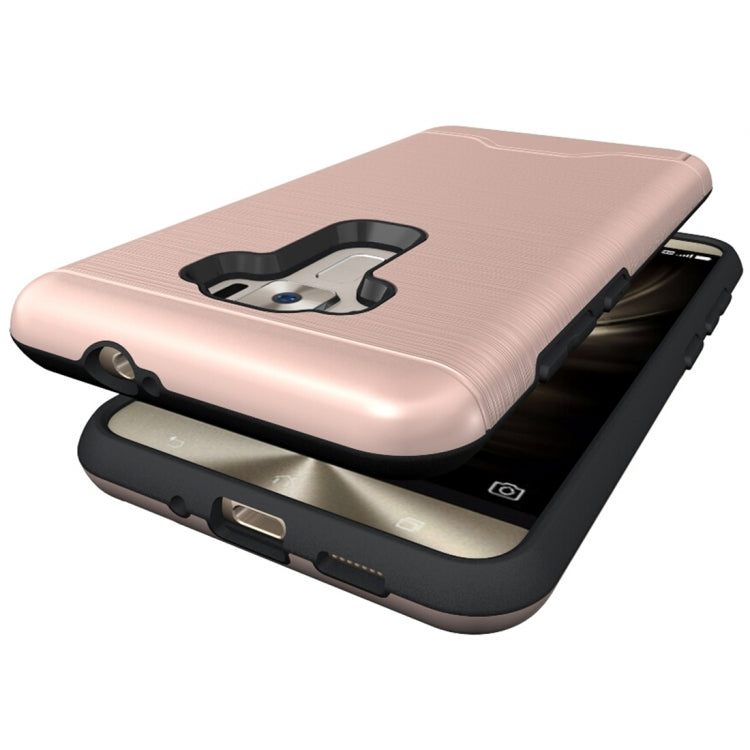 For ASUS ZenFone 3 / ZE552KL Brushed Texture Separable PC + TPU Protective Combination Back Case with Holder & Card Slot