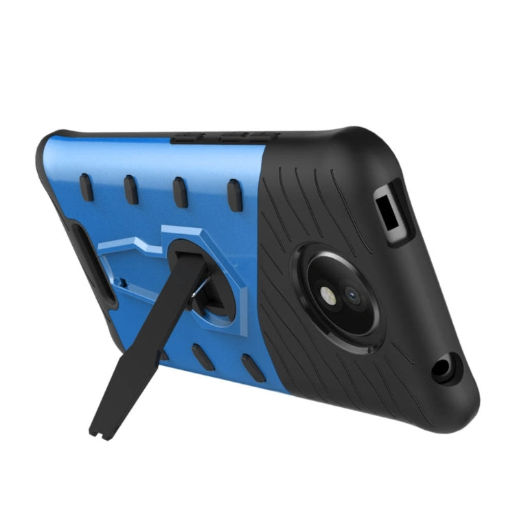 For Motorola Moto C Plus Shock-Resistant 360 Degree Spin Sniper Hybrid Cover TPU + PC Combination Case with Holder