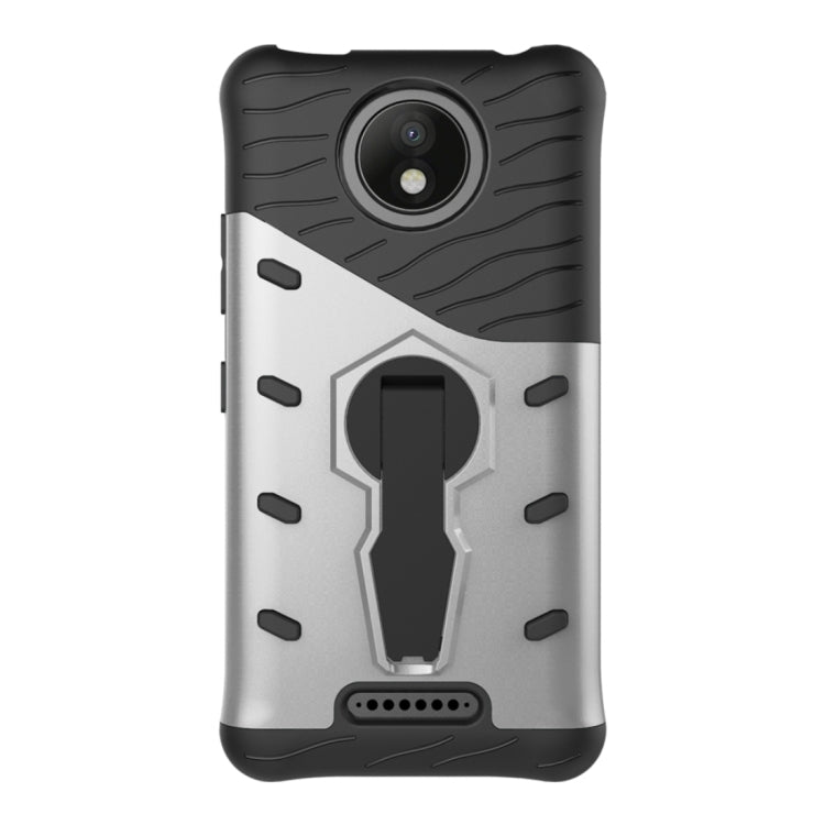 For Motorola Moto C Plus Shock-Resistant 360 Degree Spin Sniper Hybrid Cover TPU + PC Combination Case with Holder
